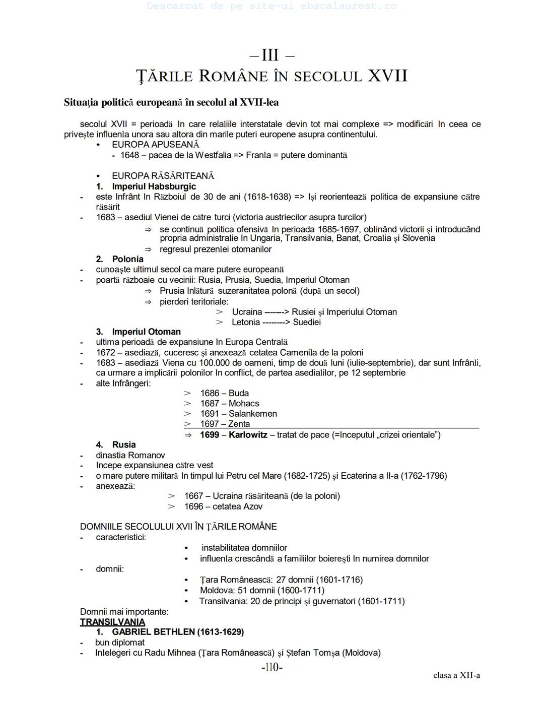 Descarcat de pe site-ul ebacalaureat.ro
Istorie
Sinteze
Bacalaureat
clasa a XII-a
(Descarcat de pe site-ul ebacalaureat.ro)
CUPRINS
Capitolu