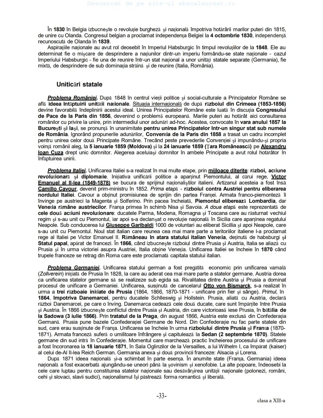 Descarcat de pe site-ul ebacalaureat.ro
Istorie
Sinteze
Bacalaureat
clasa a XII-a
(Descarcat de pe site-ul ebacalaureat.ro)
CUPRINS
Capitolu