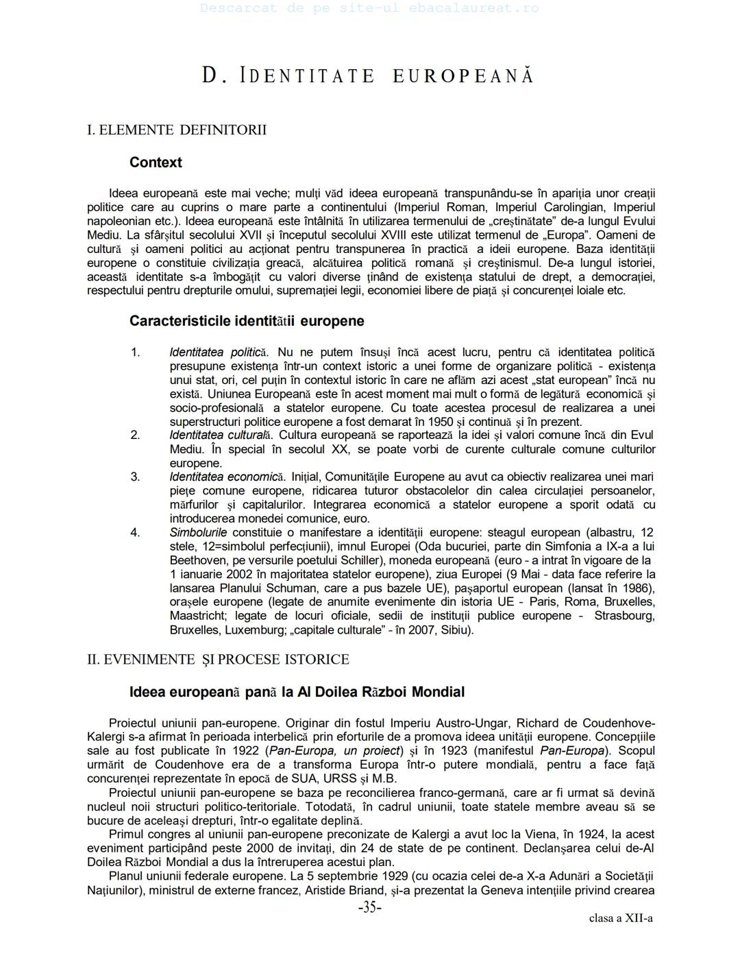 Descarcat de pe site-ul ebacalaureat.ro
Istorie
Sinteze
Bacalaureat
clasa a XII-a
(Descarcat de pe site-ul ebacalaureat.ro)
CUPRINS
Capitolu