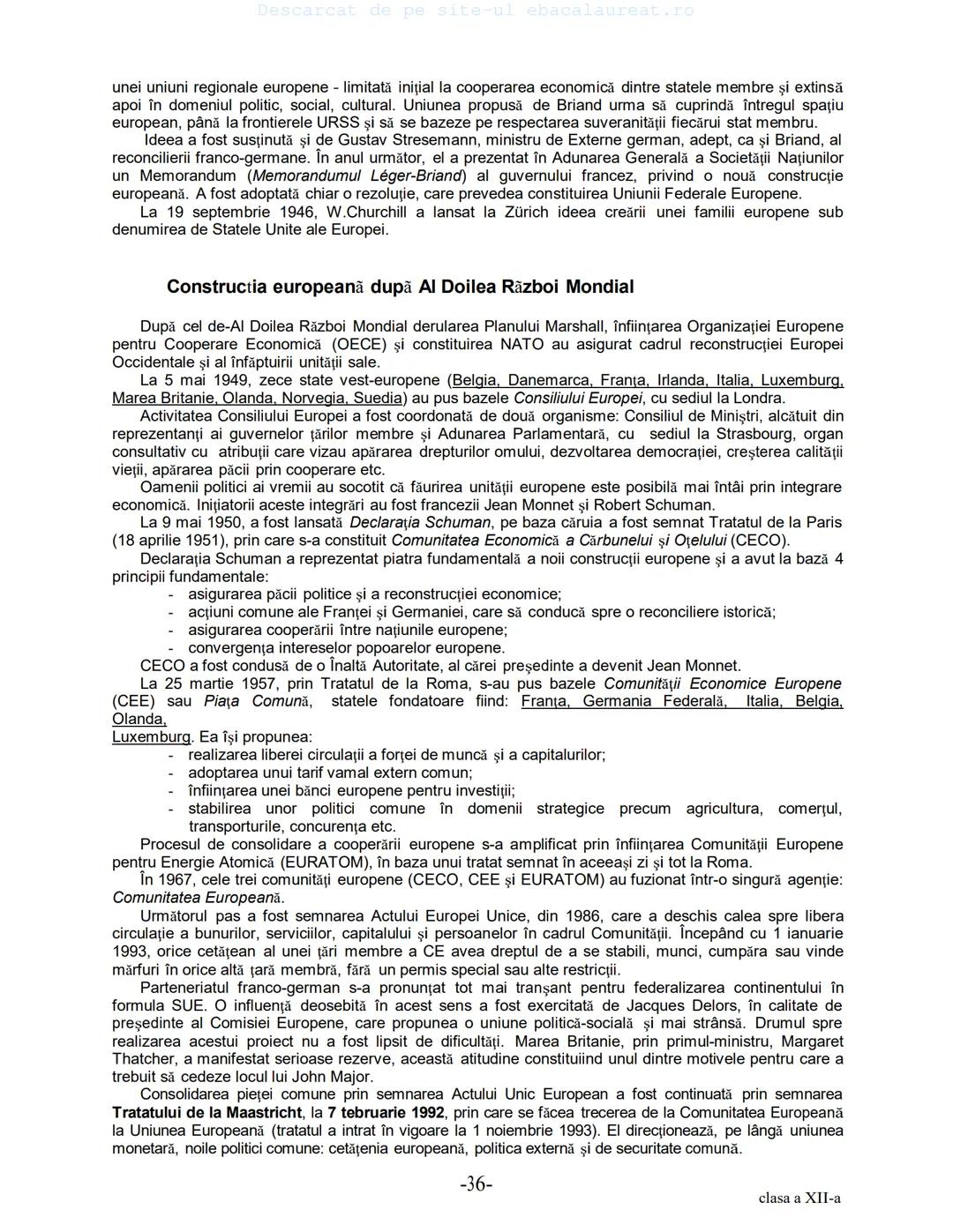 Descarcat de pe site-ul ebacalaureat.ro
Istorie
Sinteze
Bacalaureat
clasa a XII-a
(Descarcat de pe site-ul ebacalaureat.ro)
CUPRINS
Capitolu