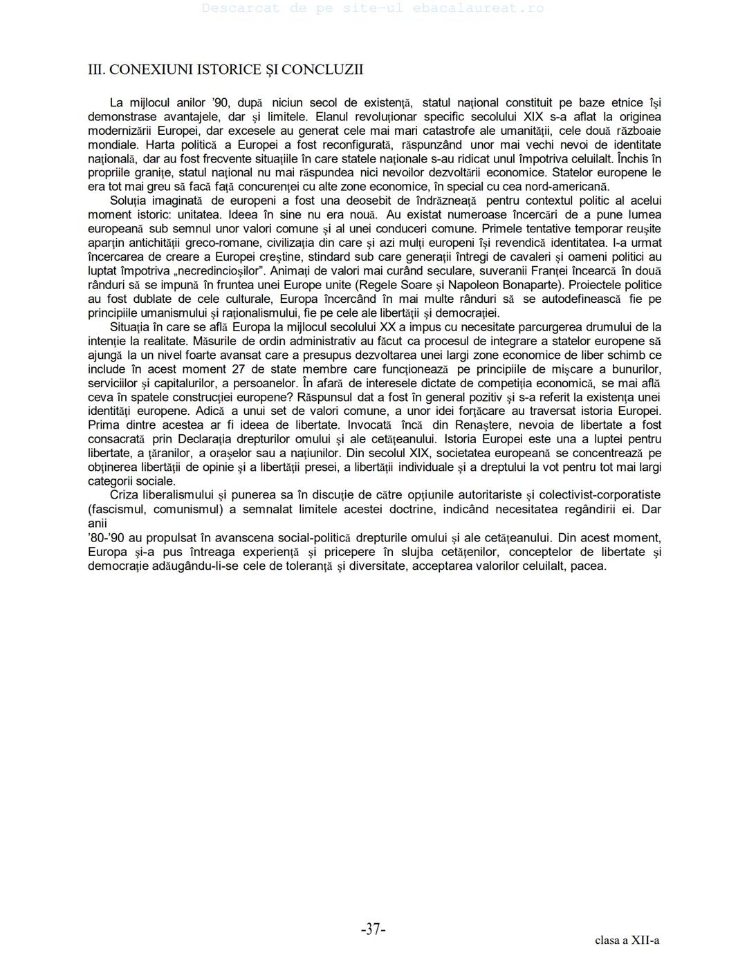 Descarcat de pe site-ul ebacalaureat.ro
Istorie
Sinteze
Bacalaureat
clasa a XII-a
(Descarcat de pe site-ul ebacalaureat.ro)
CUPRINS
Capitolu