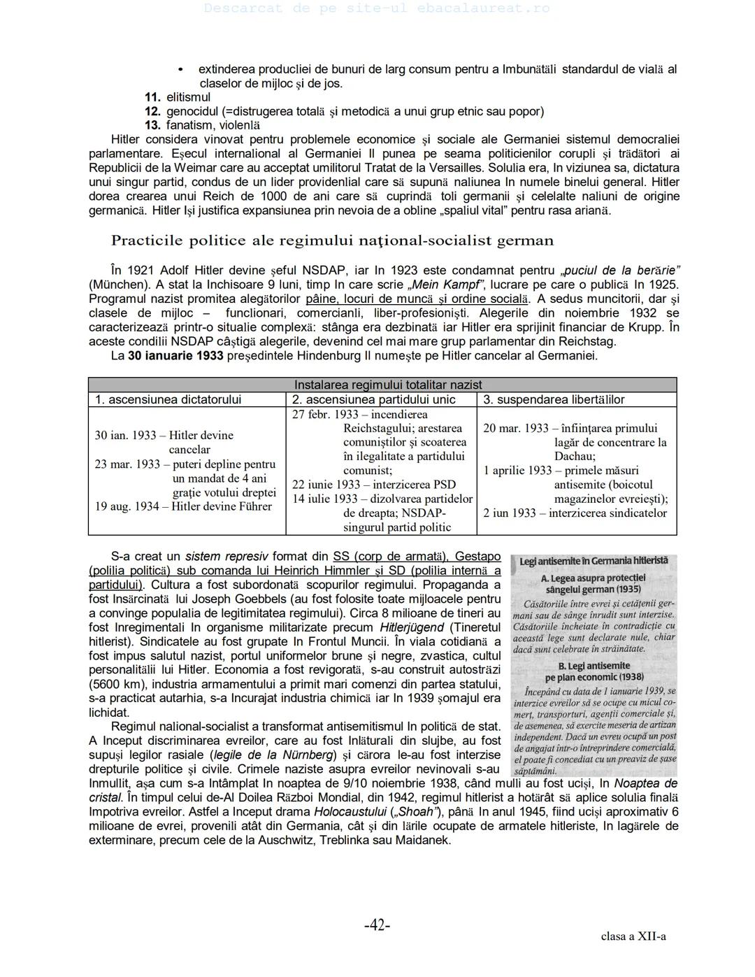 Descarcat de pe site-ul ebacalaureat.ro
Istorie
Sinteze
Bacalaureat
clasa a XII-a
(Descarcat de pe site-ul ebacalaureat.ro)
CUPRINS
Capitolu