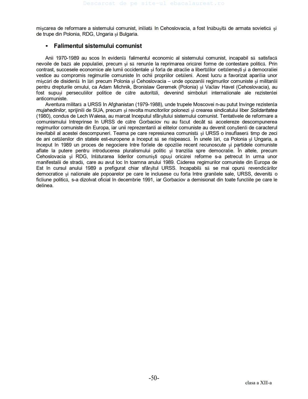 Descarcat de pe site-ul ebacalaureat.ro
Istorie
Sinteze
Bacalaureat
clasa a XII-a
(Descarcat de pe site-ul ebacalaureat.ro)
CUPRINS
Capitolu