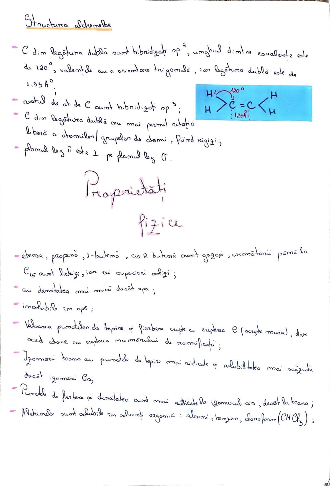 Alchene # ALCHENELE
aut hidrocarburi aciclice nesaturate ce contin in moleculă lor o legătură dublă între doi atomi de C şi au formula gener