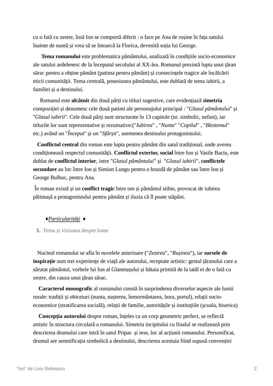 # "Ion" de Liviu Rebreanu
◆Partea comună
Liviu Rebreanu, creator al romanului realist modern în literatura română, se dezice de
realismul