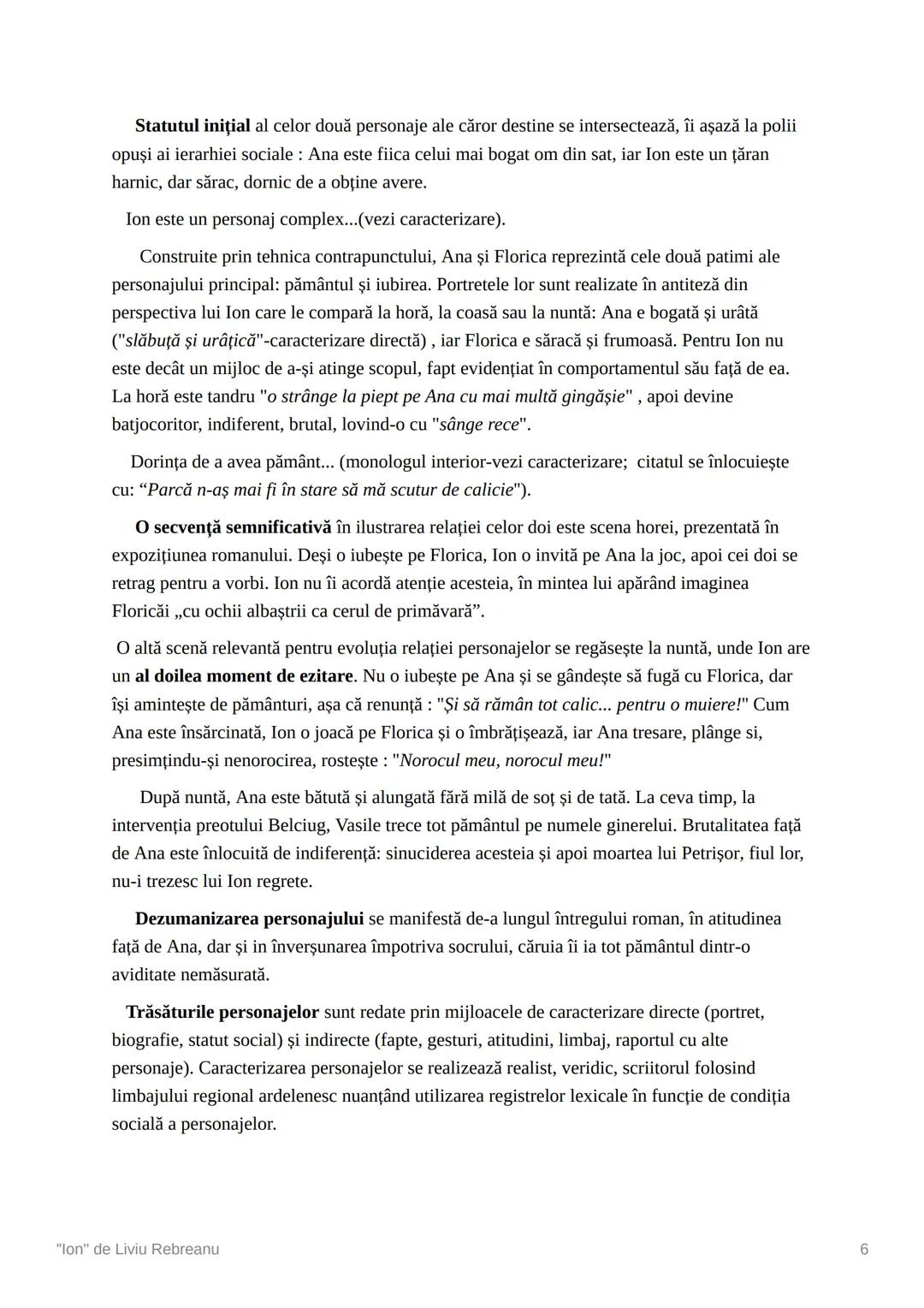 # "Ion" de Liviu Rebreanu
◆Partea comună
Liviu Rebreanu, creator al romanului realist modern în literatura română, se dezice de
realismul