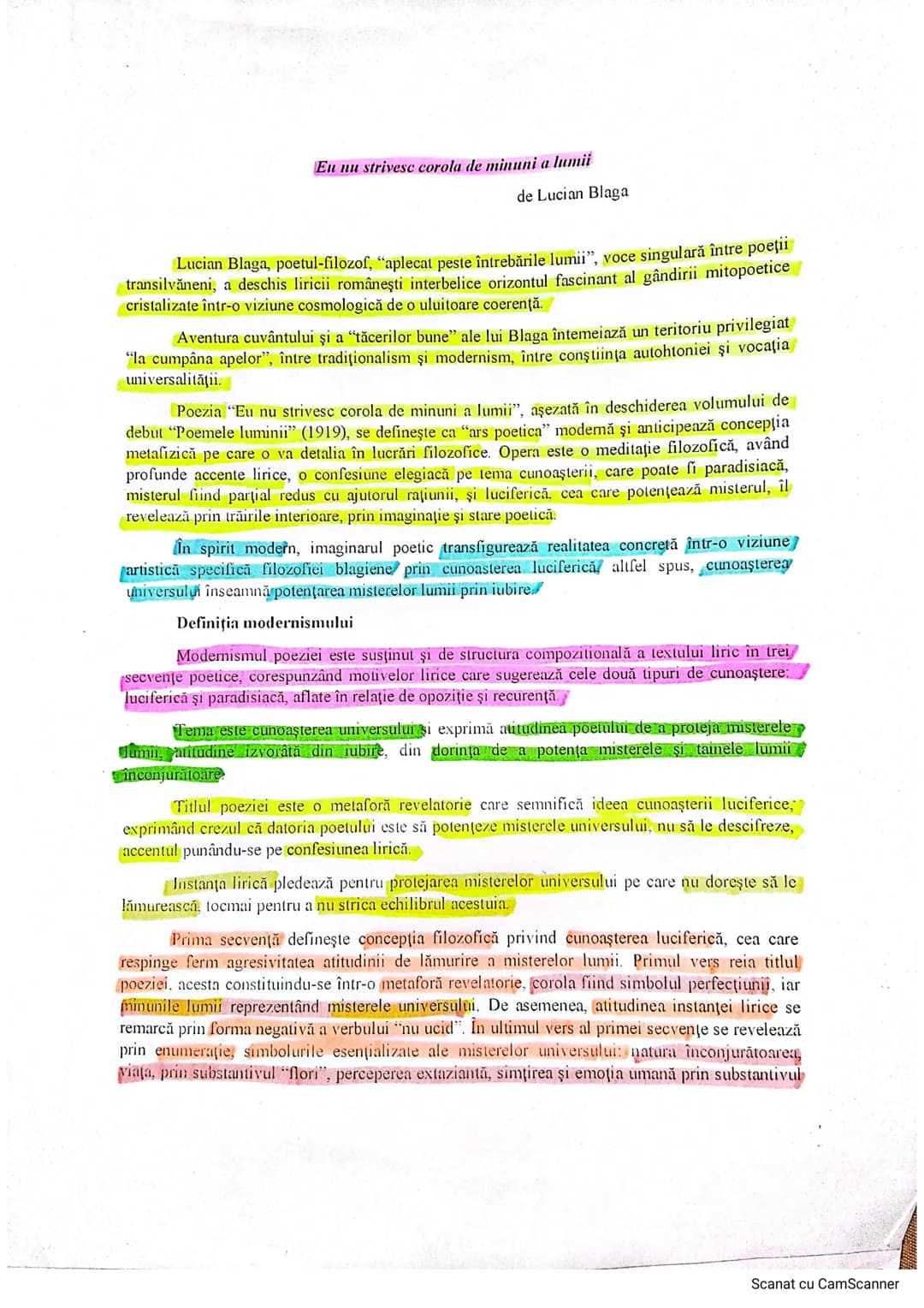 # En nu strivesc corola de minuni a lumii
de Lucian Blaga
Lucian Blaga, poetul-filozof, "aplecat peste întrebările lumii", voce singulară