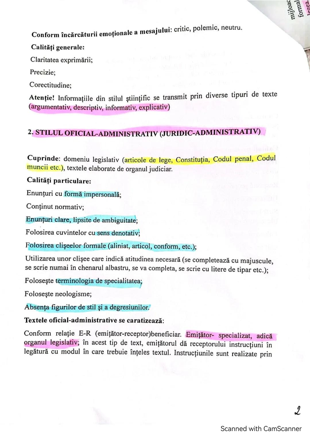 Conform încărcăturii emoționale a mesajului: critic, polemic, neutru.
Calități generale:
Claritatea exprimării;
Precizie;
Corectitudine;