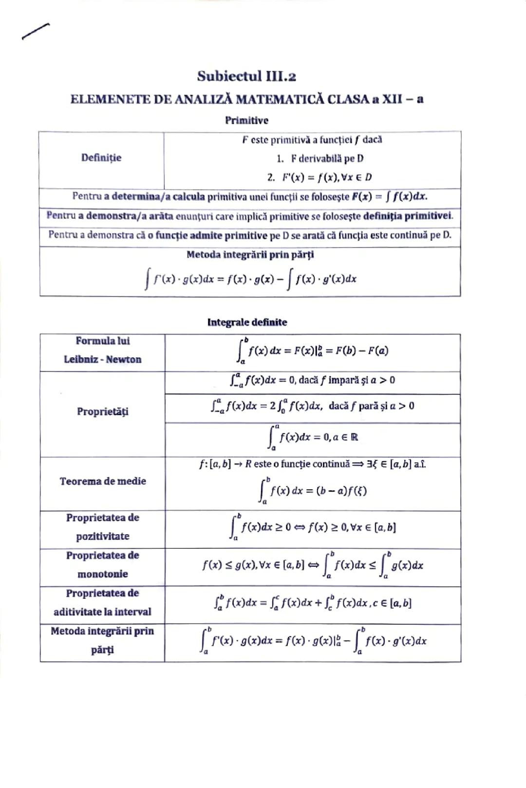 Elemente de analiză matematica