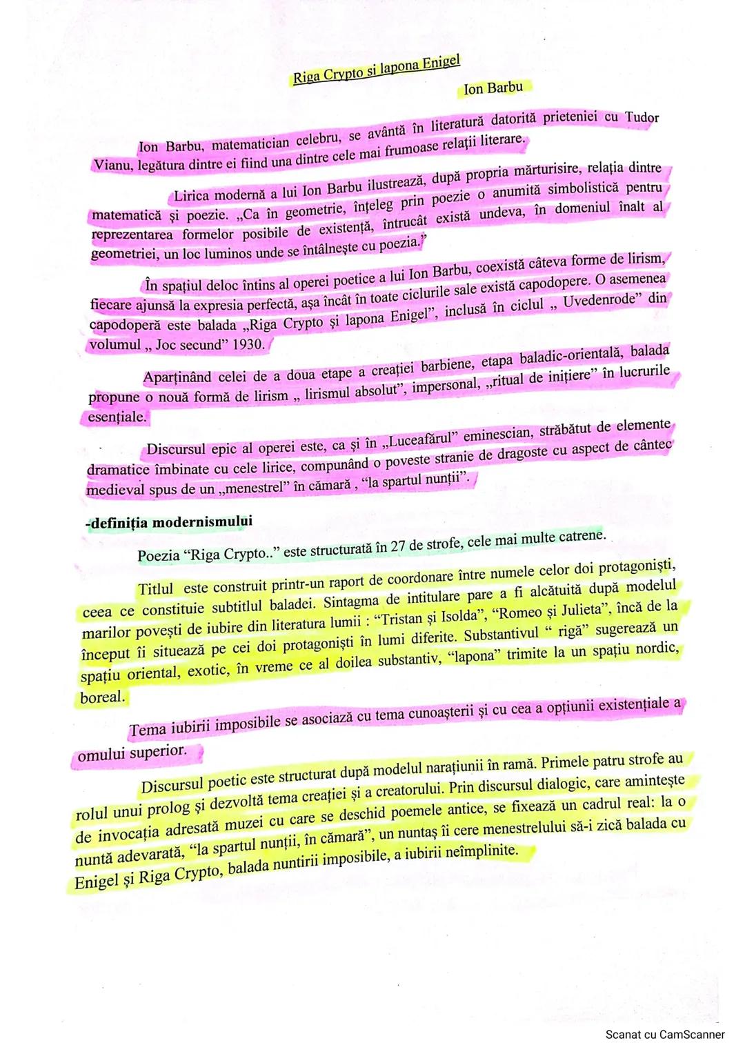 # Riga Crypto si lapona Enigel
Ion Barbu
Ion Barbu, matematician celebru, se avântă în literatură datorită prieteniei cu Tudor
Vianu, legă