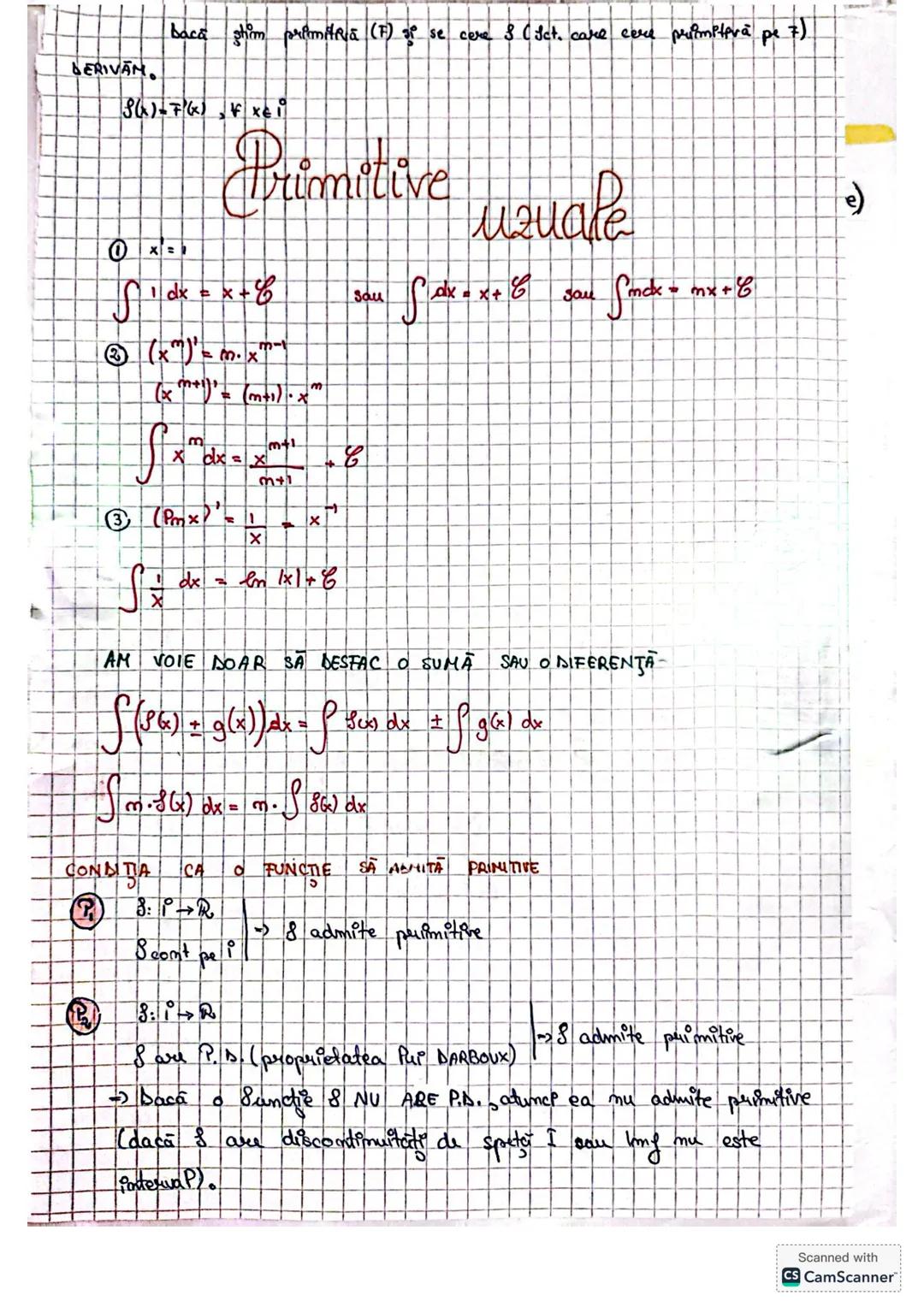 # Primitive
*def:*
$f: I \to \mathbb{R}$
$I$ - interval
Funca $F: I \to \mathbb{R}$ spunem ca este o primitiva a lui $f$ daca:
* $F$ este