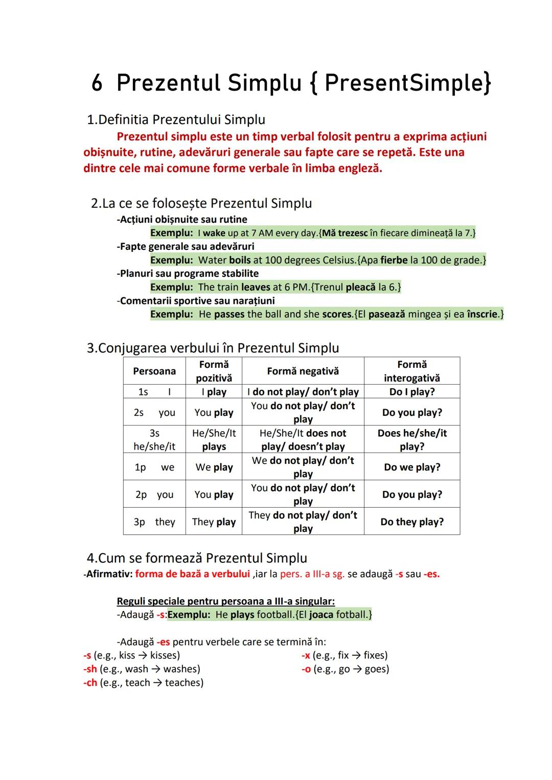 # 6 Prezentul Simplu { PresentSimple}
1. Definitia Prezentului Simplu
Prezentul simplu este un timp verbal folosit pentru a exprima acţiun