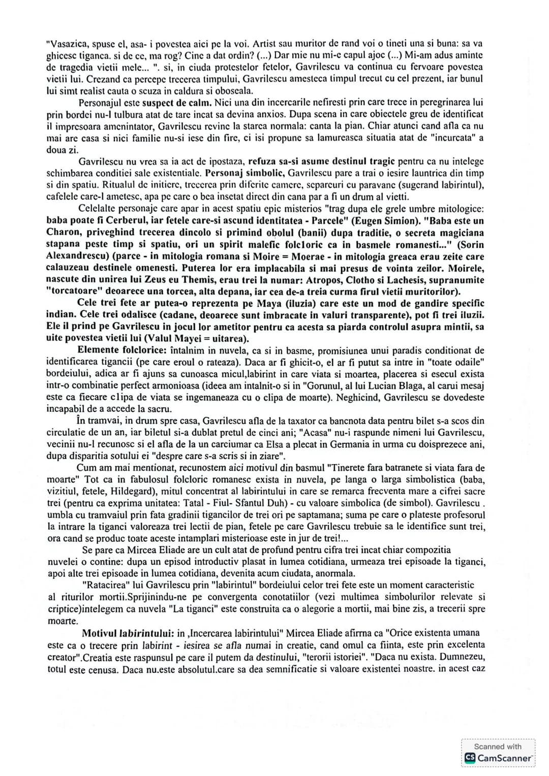# La tiganci, Mircea Eliade
Este o capodopera a prozei fantastice romanesti inaugurata de Mihai Eminescu in "Sarmanul
Dionis" in care opozi