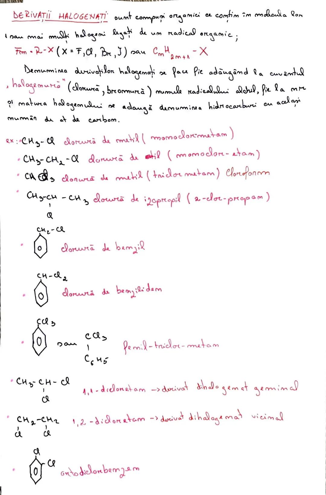Derivati
halogenati --- OCR Start ---
DERIVATII HALOGENATI ount compuşi organici ce comtim în modicula lor
I sau mai multi halogeni legati