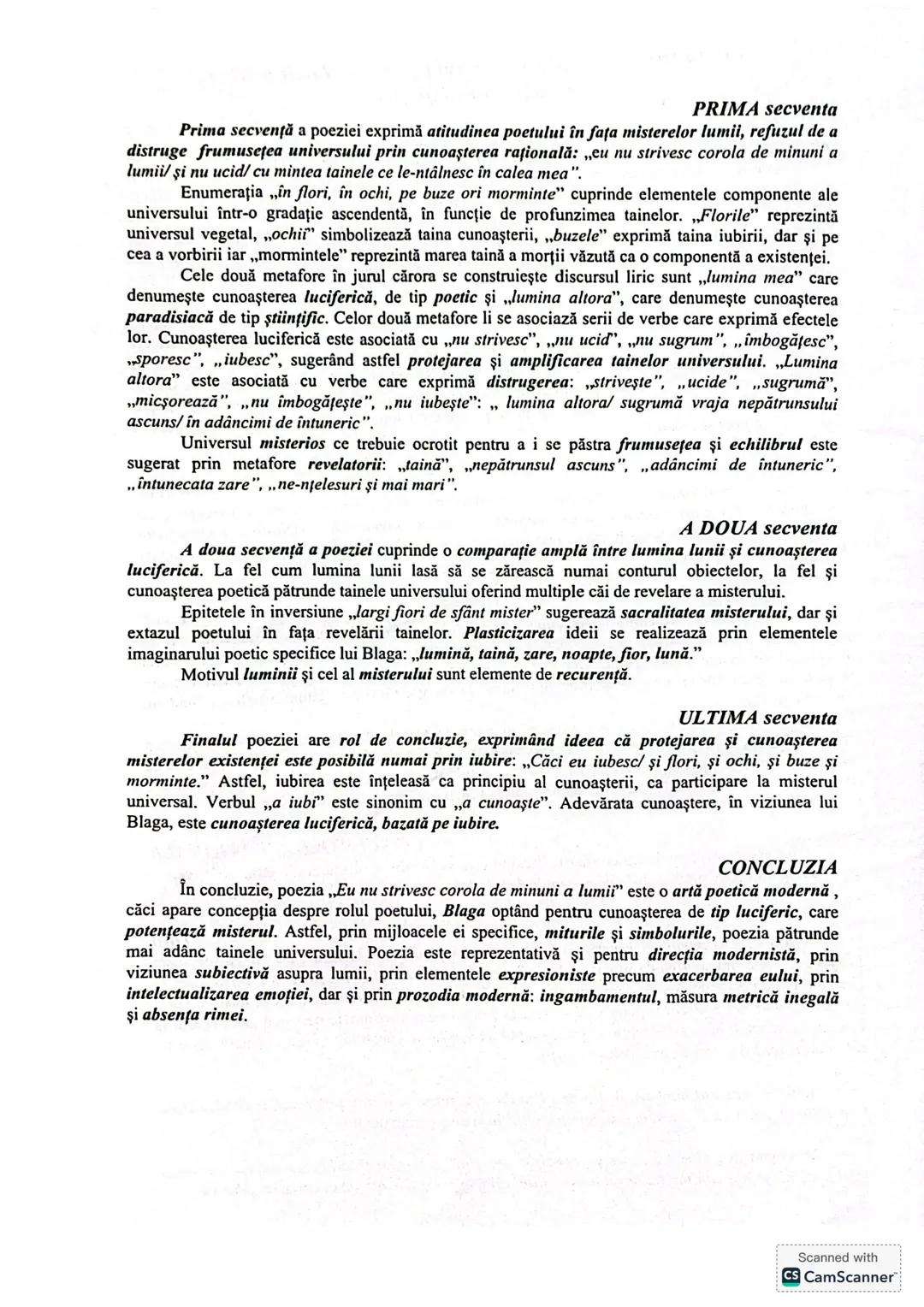 # Eu nu strivesc corola de minuni a lumii de Lucian Blaga
-comentariu simplificat-
AUTOR
În literatura română, Lucian Blaga este un caz ap