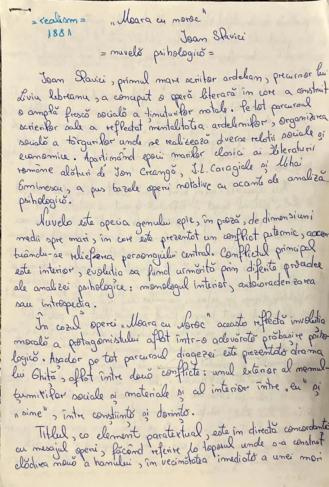 - realism =
1881
Moara cu morde
Joan Slavici
= muvelă psihologică =
Joan Slavici, primul mare scritar ardekan, precursor bui
Liviu lebrea