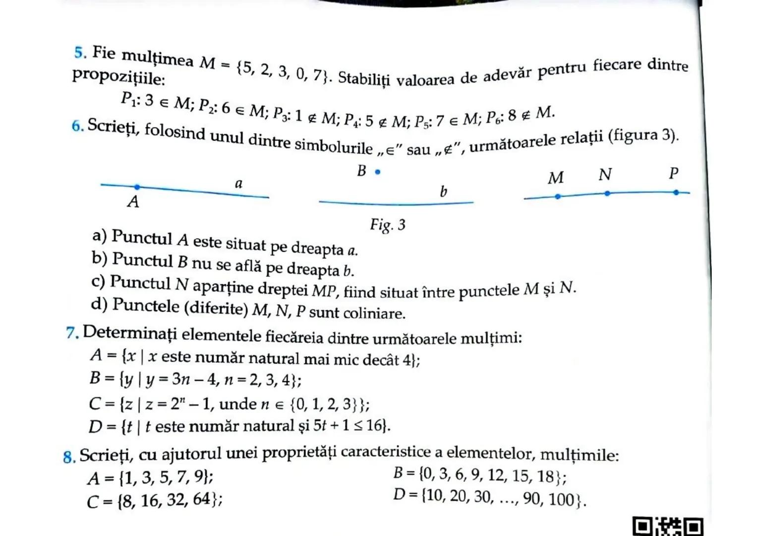 # PROBLEME PROPUSE
1. Scrieți, prin enumerarea elementelor, mulțimea literelor pentru fiecare dintre
următoarele cuvinte:
a) aritmetica;
b)