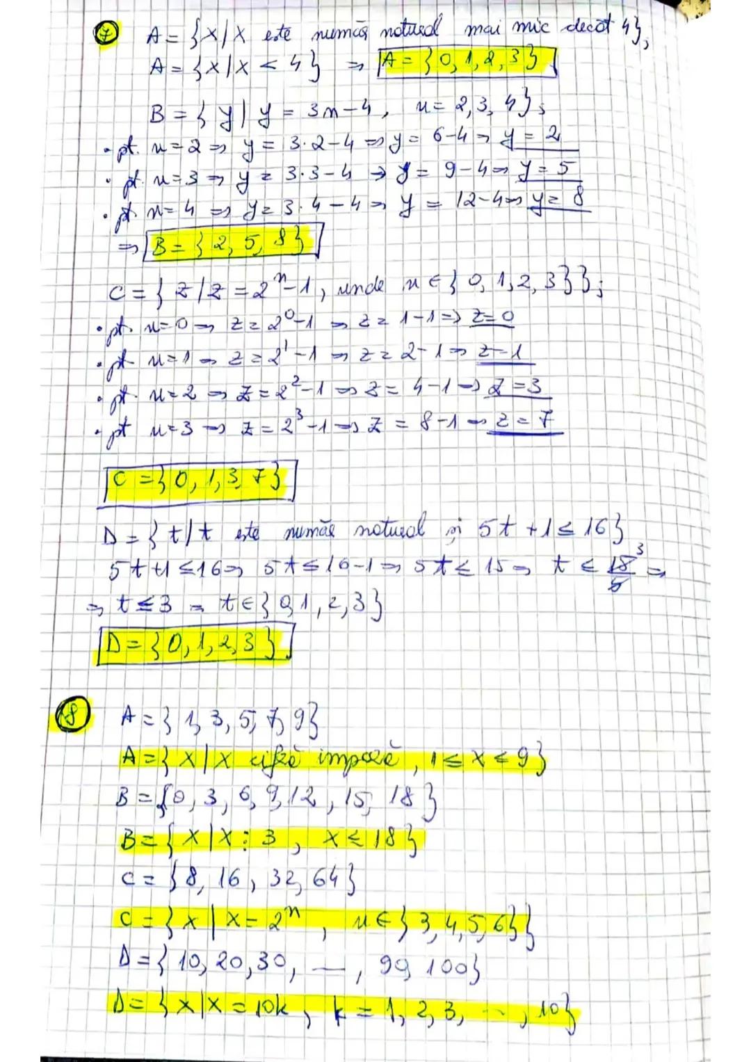 # PROBLEME PROPUSE
1. Scrieți, prin enumerarea elementelor, mulțimea literelor pentru fiecare dintre
următoarele cuvinte:
a) aritmetica;
b)