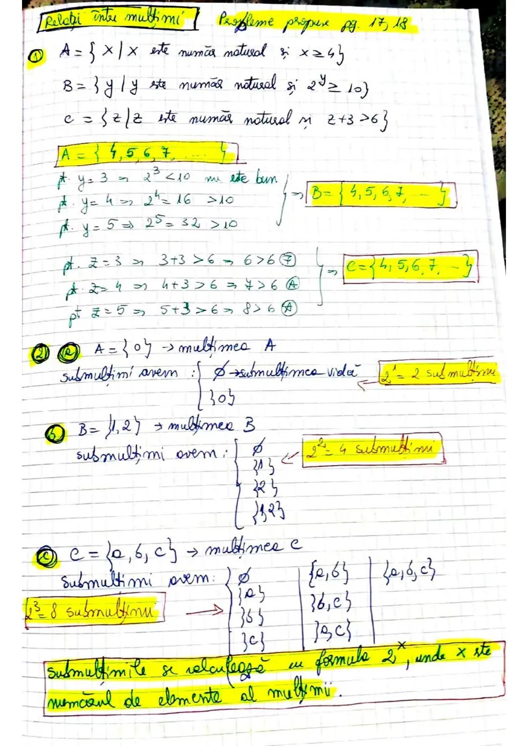 # PROBLEME PROPUSE
1. Scrieți, prin enumerarea elementelor, mulțimea literelor pentru fiecare dintre
următoarele cuvinte:
a) aritmetica;
b)
