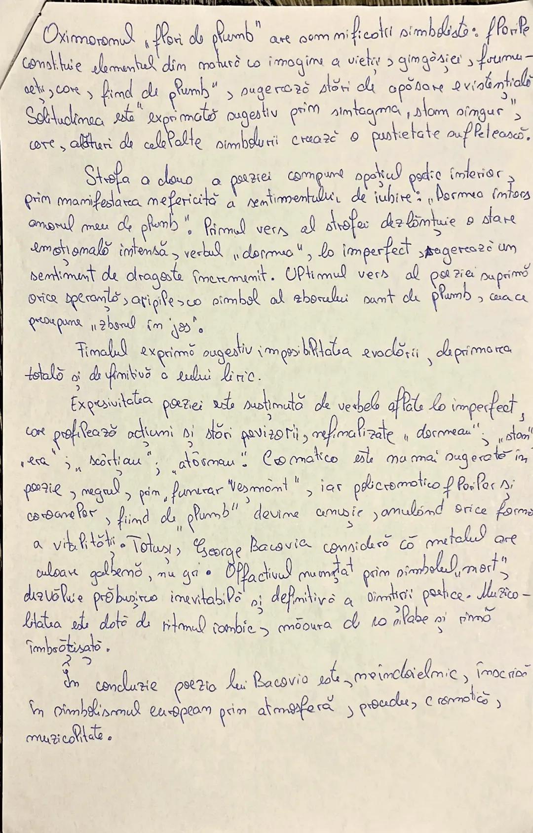# Plumb" 1916 = simbolism =
de George Bacovia
Simbolismul este um curent literar apărut în Franto lo
sfarsitul secolului al XIX-lea co reac