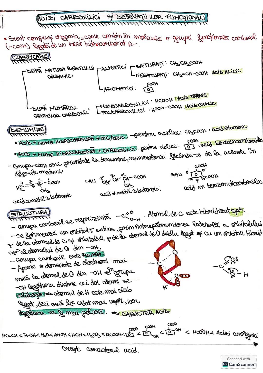 # ACİZİ CARBOXİLİCİ ŞI DERIVAŢII LOR FLUNCTIONALI
• Sunt compusi organici, coore conţin în moleculă o grupă funcţionala coorberil
(-COOH) l