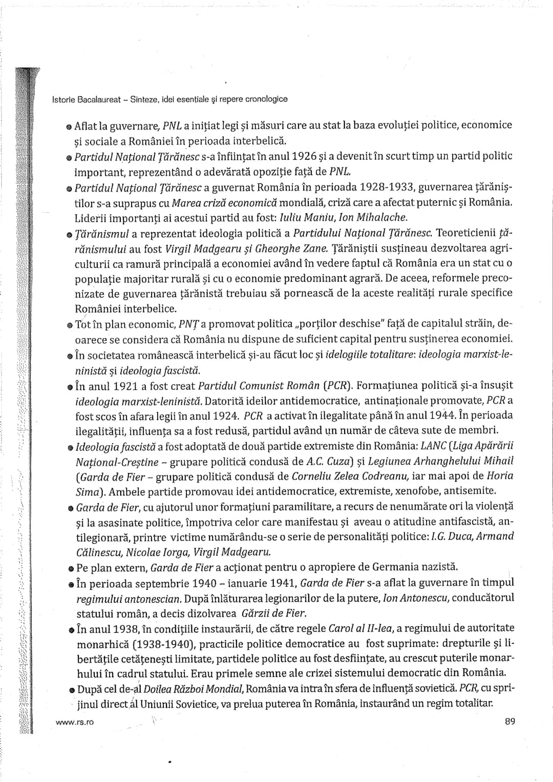 # Cap Vi
Istorie Bacalaureat - Sinteze, idei esenţiale şi repere cronologice
# Secolul al XX-lea între democrație și
totalitarism. Ideolog