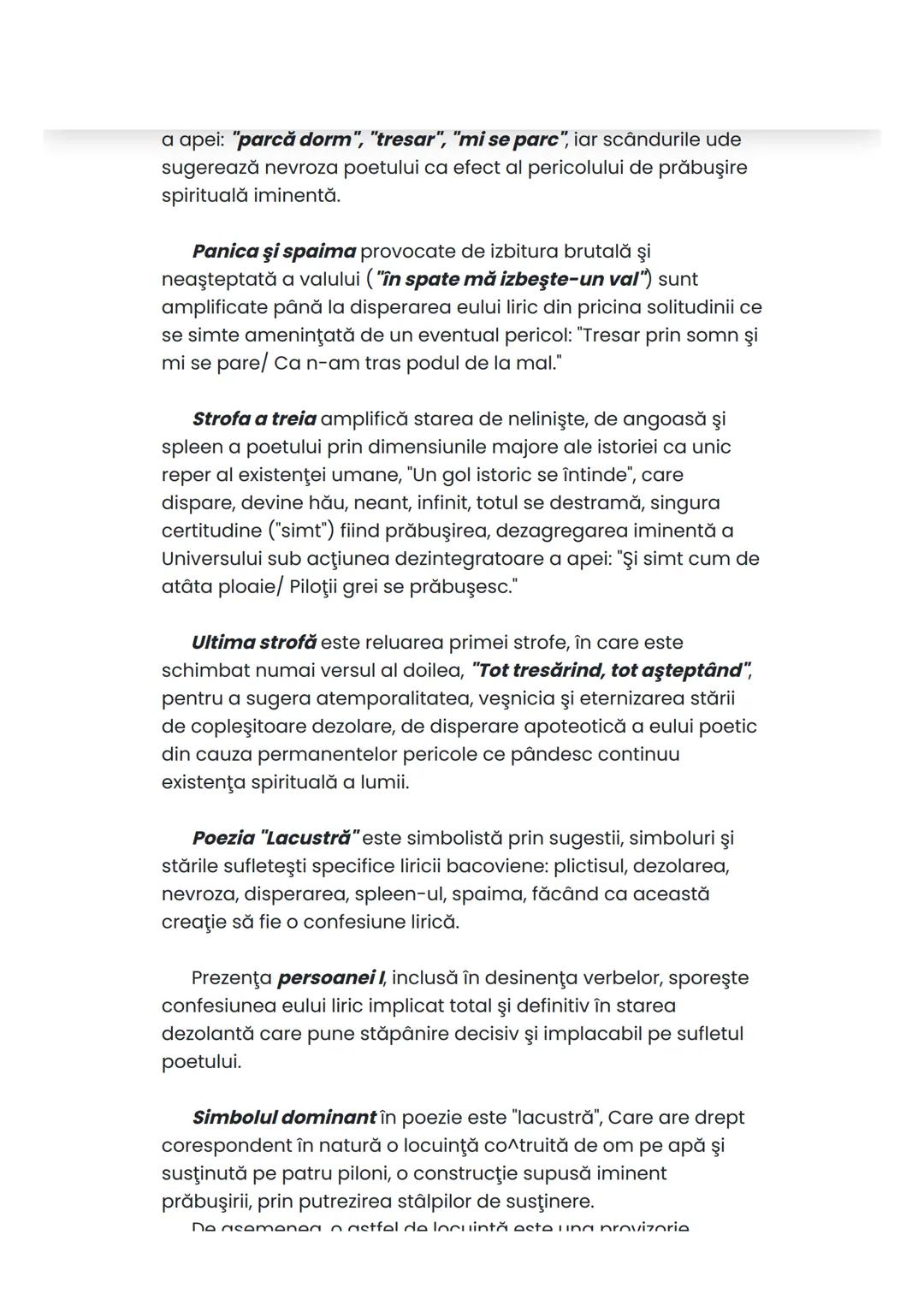 # BAC ROMÂNĂ
Lacustră
George Bacovia
~1916~
Citat: Despre G. Bacovia, N. Manolescu afirma ca este
simbolist prin formatie, dar care isi de