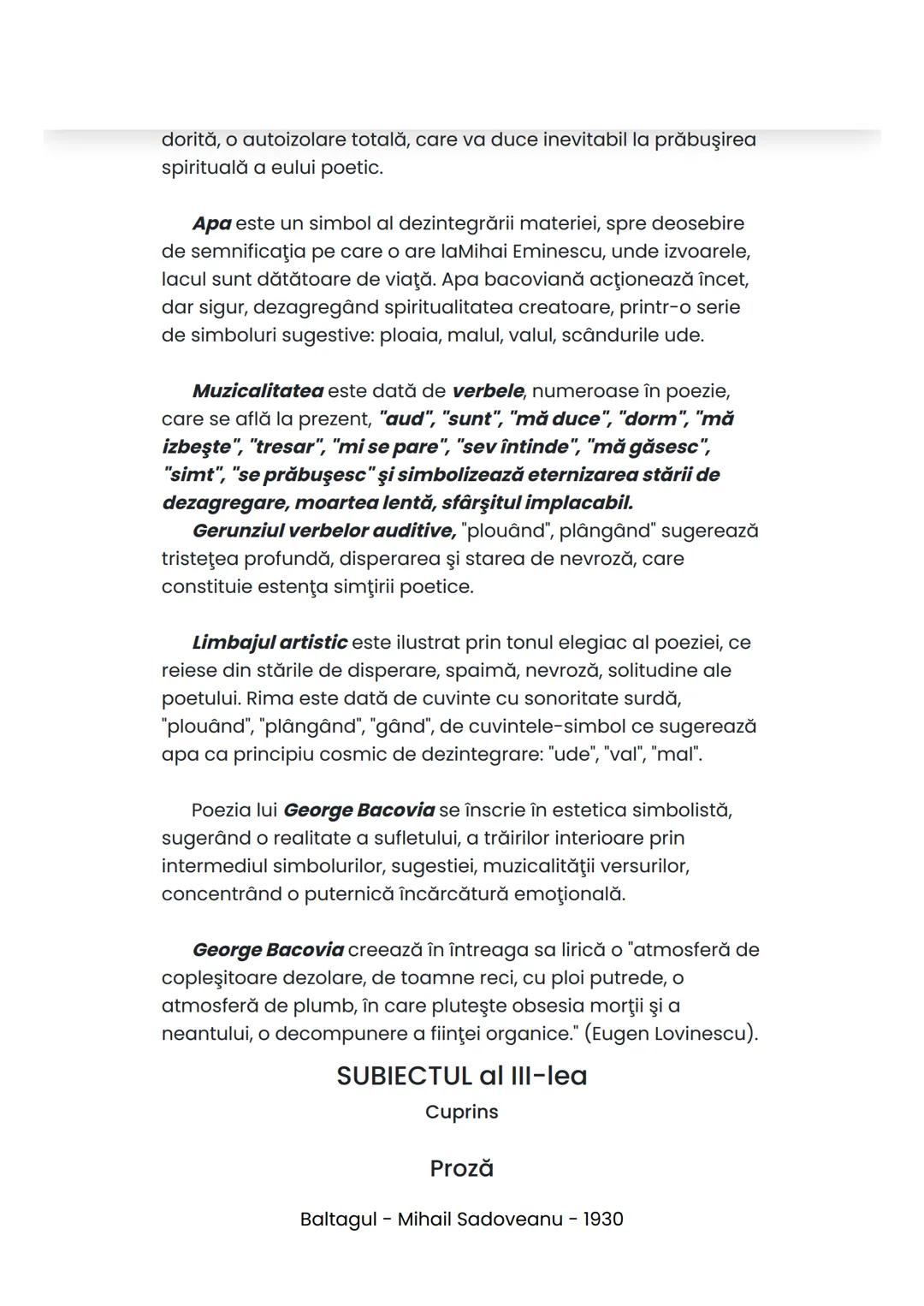 # BAC ROMÂNĂ
Lacustră
George Bacovia
~1916~
Citat: Despre G. Bacovia, N. Manolescu afirma ca este
simbolist prin formatie, dar care isi de