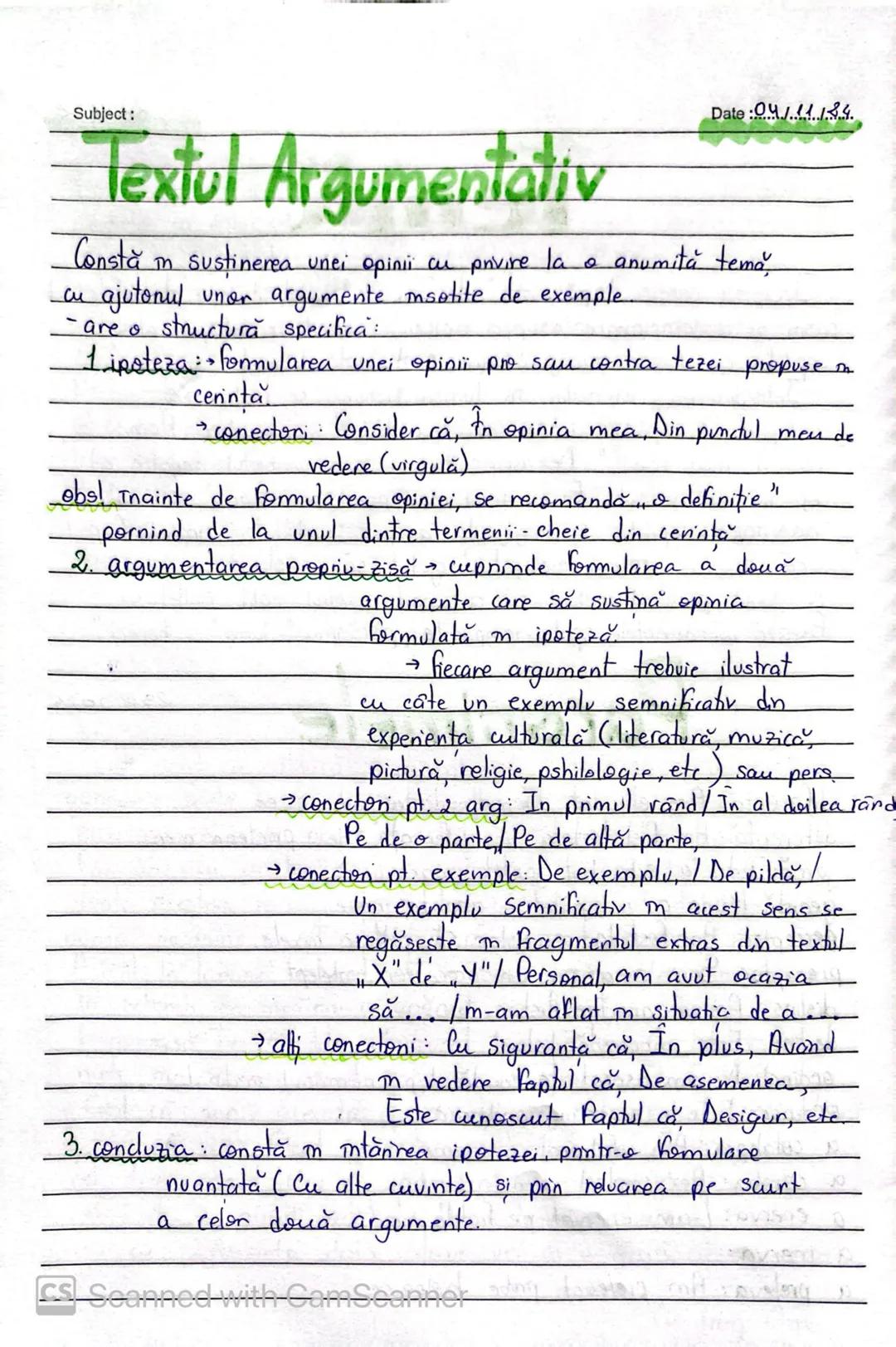 Subject:
# Textul Argumentativ
Date:04.1.11.184.
Constă în susținerea unei opinii cu privire la o anumită temă,
cu ajutorul unor argument