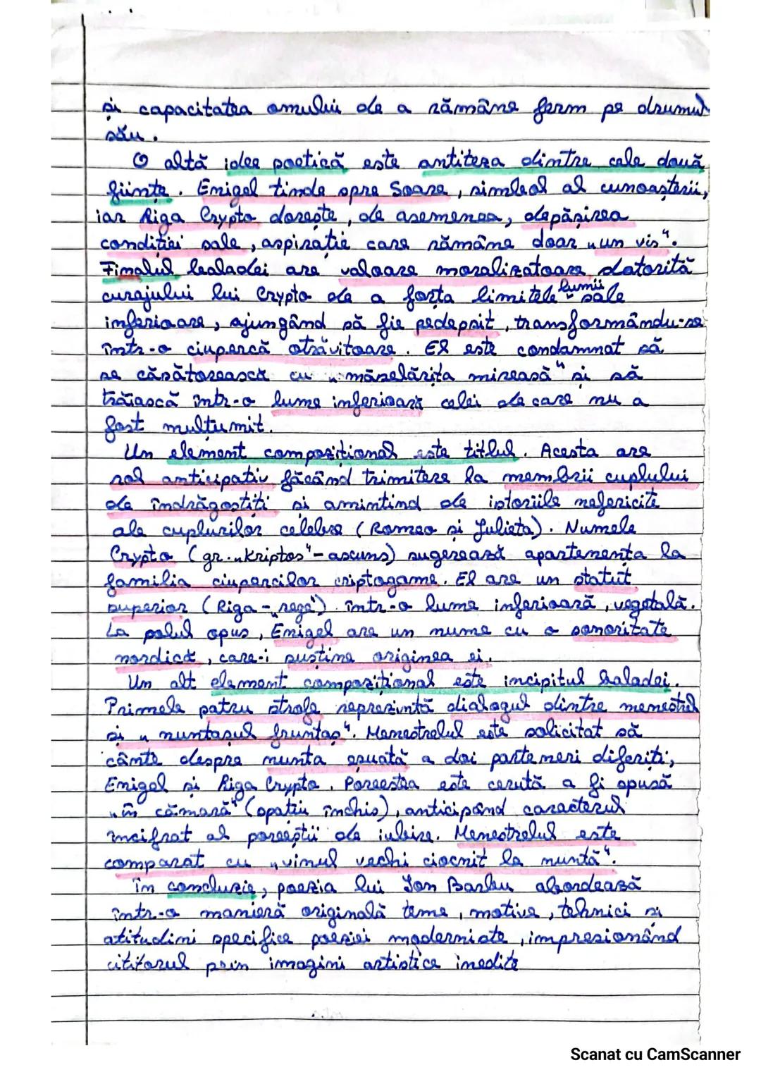 Riga Crypta si lapona Enigel
de Jon Barbu
(eseu-Tema ni viziunea despre lume)
Poezia Riga Crypto si lapona Enigel" scrisă de
Son Barbu este