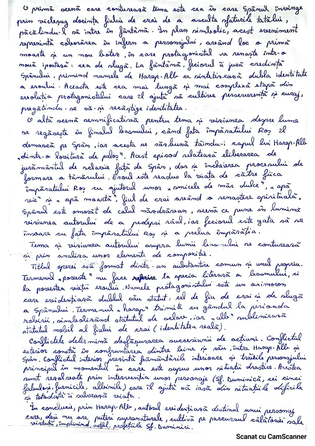 Poreestea lui Harap-Alb
de Yon Creangă
--- Temă şi viziune. ---
Baomul cult românesc a cunoscut o adevărată expansiune în
perioada celor p