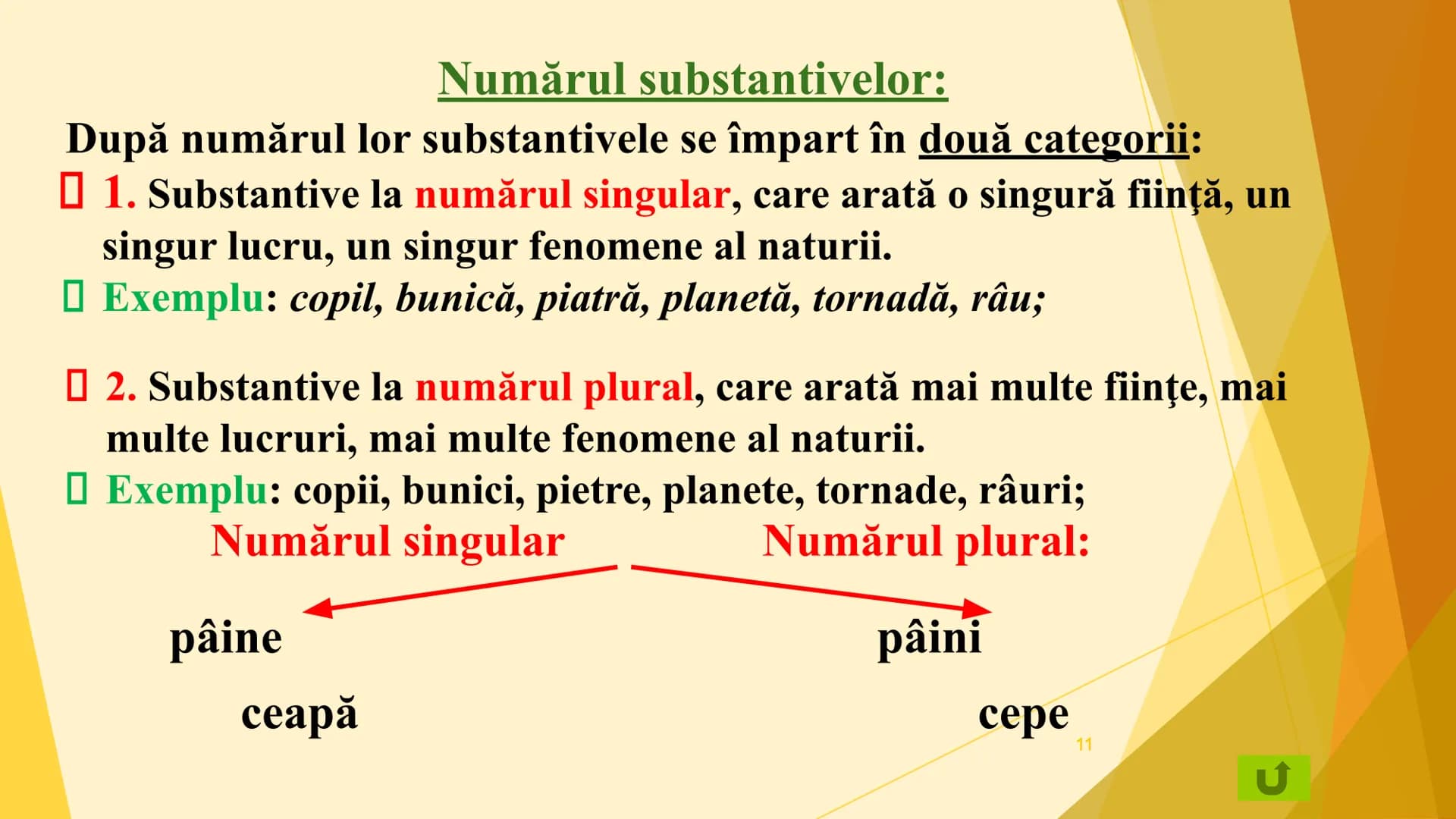 SUBSTANTIVUL
Clasa a III-a
Şcoala Gimnazială Racovița
Prof. înv. primar FOGOROȘ
CRISTINA-GABRIELA Definiţie:
- Substantivul este partea d