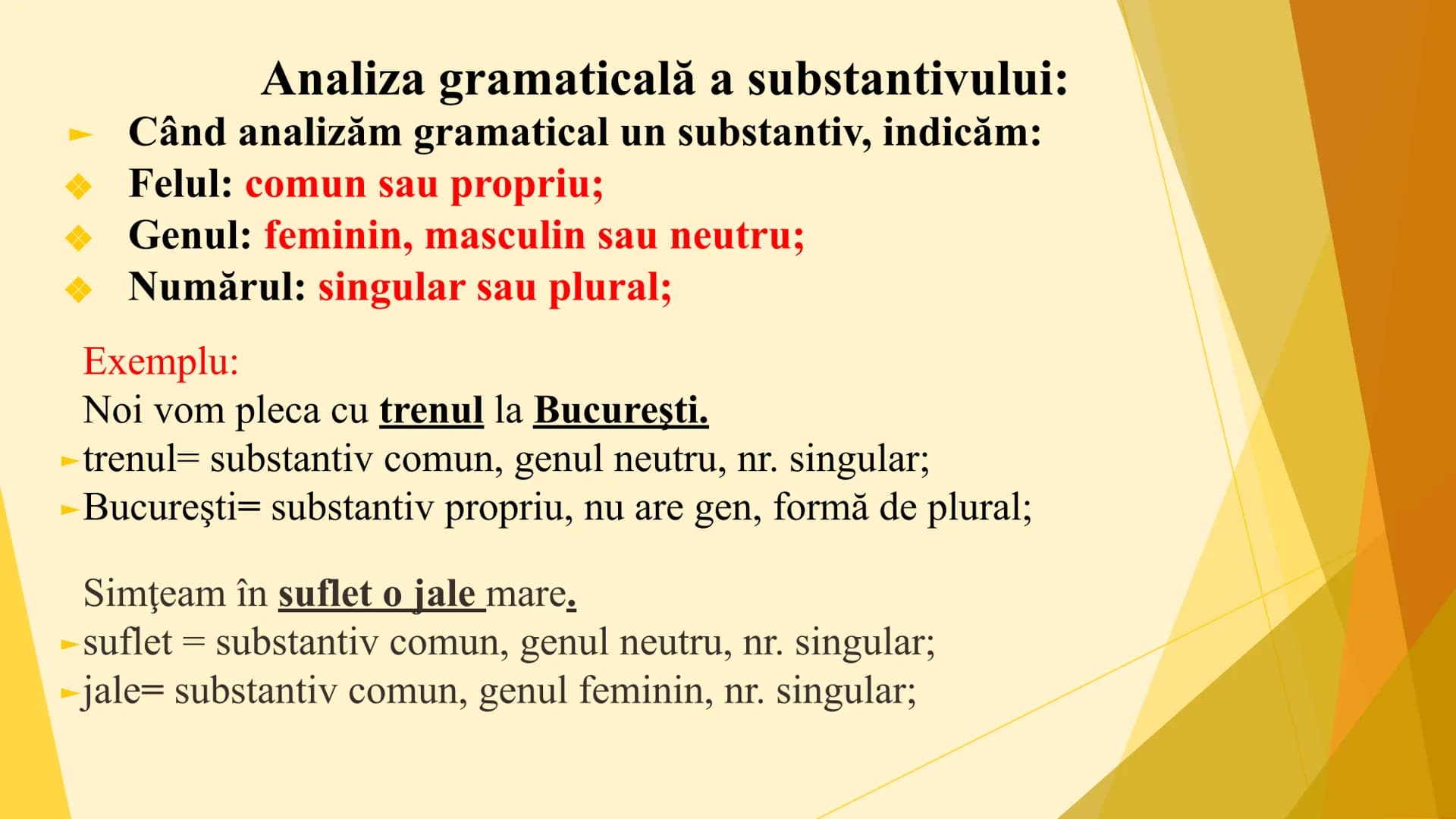 SUBSTANTIVUL
Clasa a III-a
Şcoala Gimnazială Racovița
Prof. înv. primar FOGOROȘ
CRISTINA-GABRIELA Definiţie:
- Substantivul este partea d