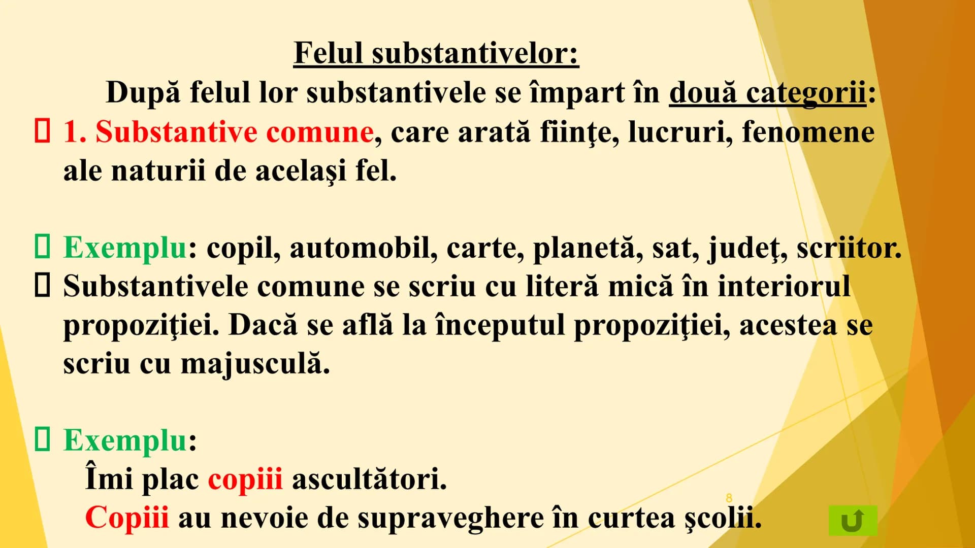 SUBSTANTIVUL
Clasa a III-a
Şcoala Gimnazială Racovița
Prof. înv. primar FOGOROȘ
CRISTINA-GABRIELA Definiţie:
- Substantivul este partea d