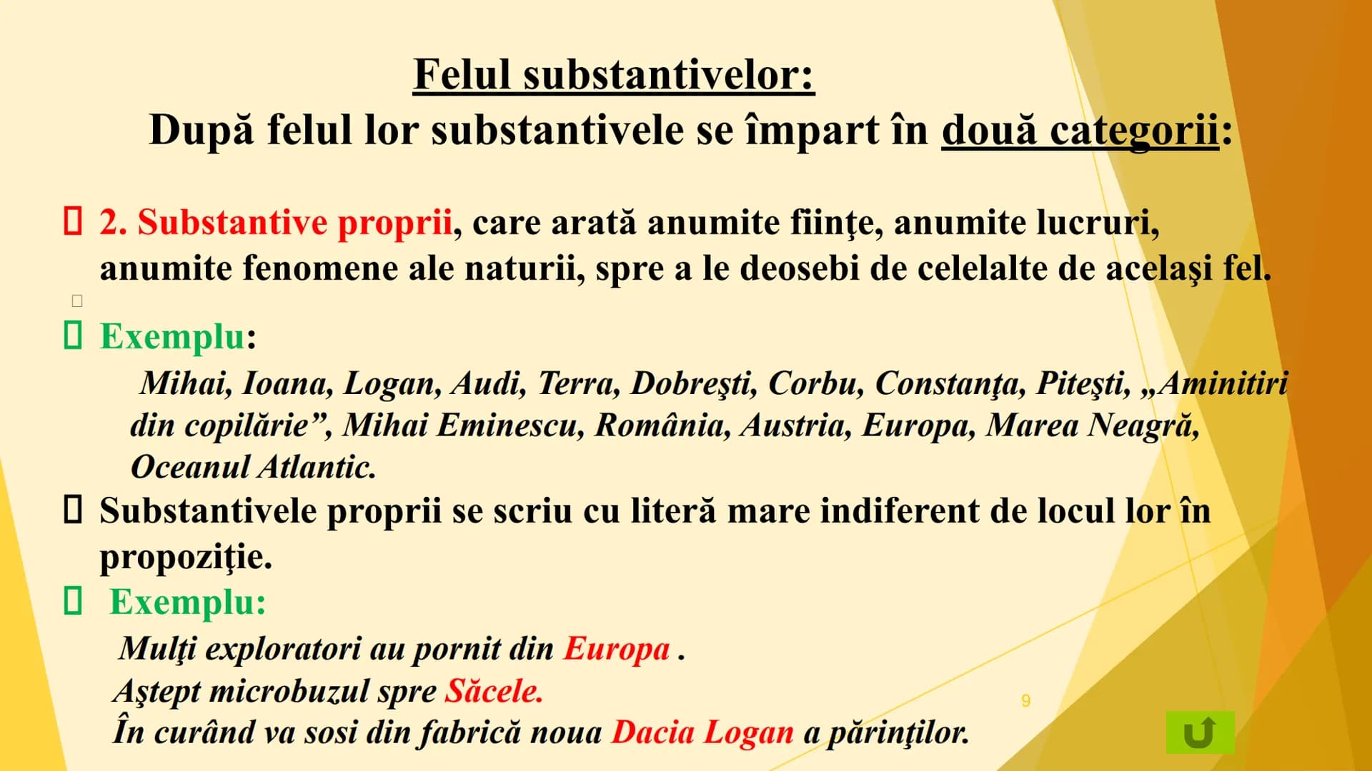 SUBSTANTIVUL
Clasa a III-a
Şcoala Gimnazială Racovița
Prof. înv. primar FOGOROȘ
CRISTINA-GABRIELA Definiţie:
- Substantivul este partea d