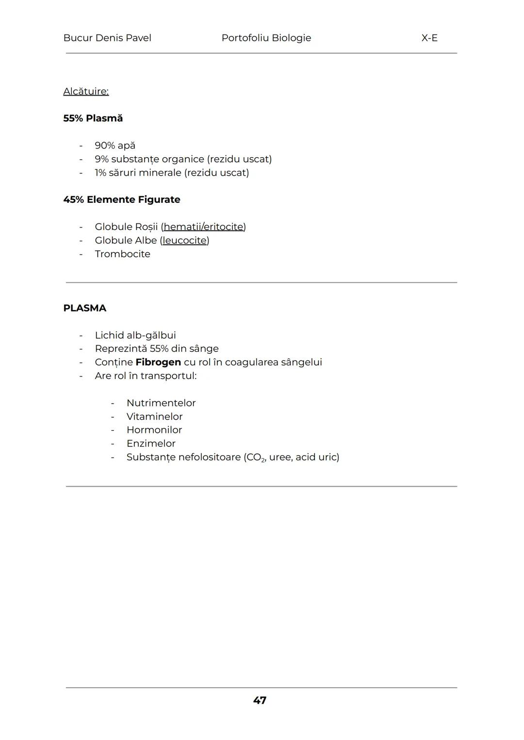 --- OCR Start ---
Bucur Denis Pavel
Portofoliu Biologie
X-E
TESUTURILE
Grupări de celule cu aceeaşi alcătuire și același rol
1.
Tesuturile v