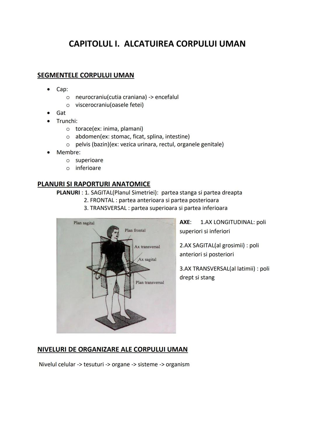 # Biologie XI-XII
# ANATOMIE SI FIZIOLOGIE
# UMANA, GENETICA SI ECOLOGIE
# UMANA --- OCR Start ---
CAPITOLUL I. ALCATUIREA CORPULUI UMAN
SEG