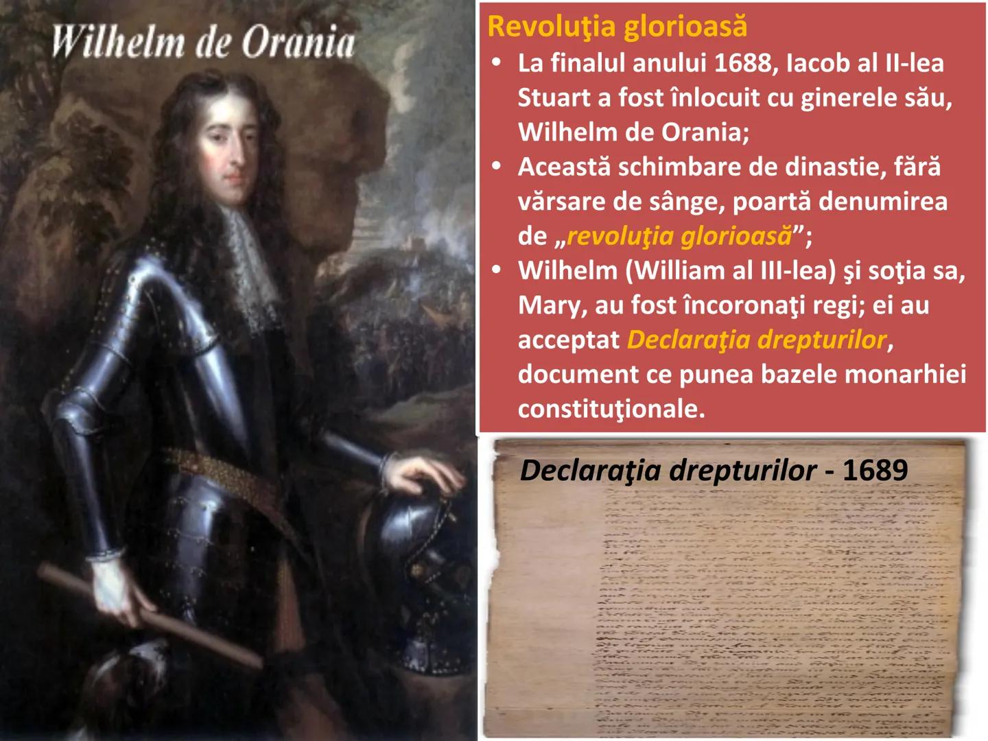 # Revoluția glorioasă
ROTE
LIBER # Elisabeta I
(1558-1603)
# lacob I Stuart
(1603-1625)
• În 1603, la moartea reginei Elisabeta I, tronul