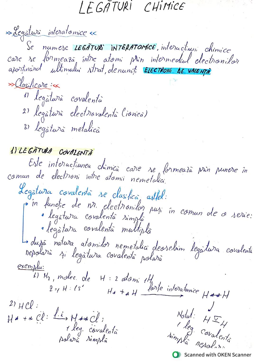 Legături chimice. Bac chimie anorganică