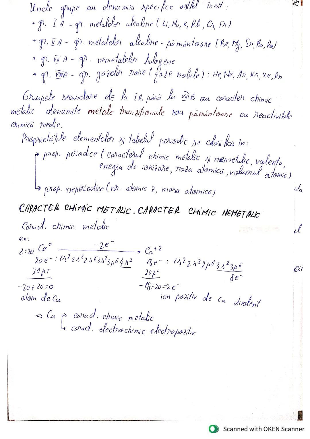 --- OCR Start ---
TABELUL PERIODIC AL
ELEMENTELOR
Relatia dintre configurația electronică și poziția elementului
in tabelul periodic
→n. de