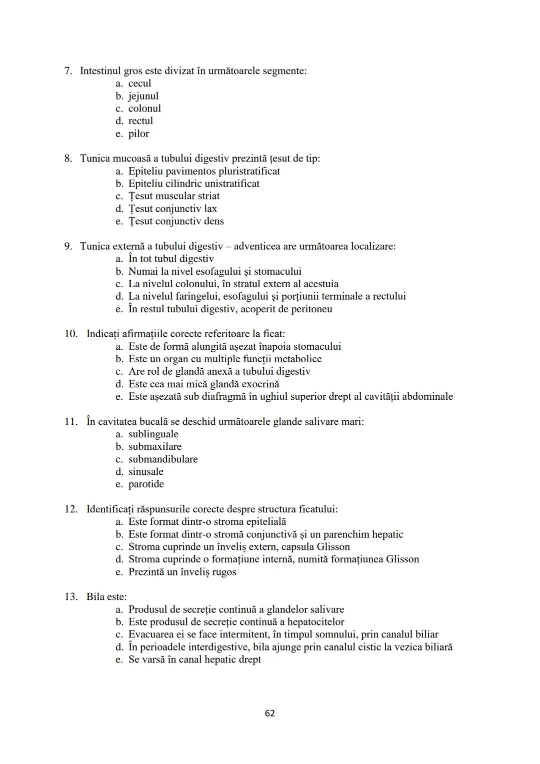 UNIVERSITATEA
DE VEST
"VASILE
GOLDIȘ” DIN
ARAD
FACULTATEA DE
MEDICINĂ
ÎNTREBĂRI
ORIENTATIVE
PENTRU
EXAMENUL DE
ADMITERE
Ediţia 2022 # I.ORGA