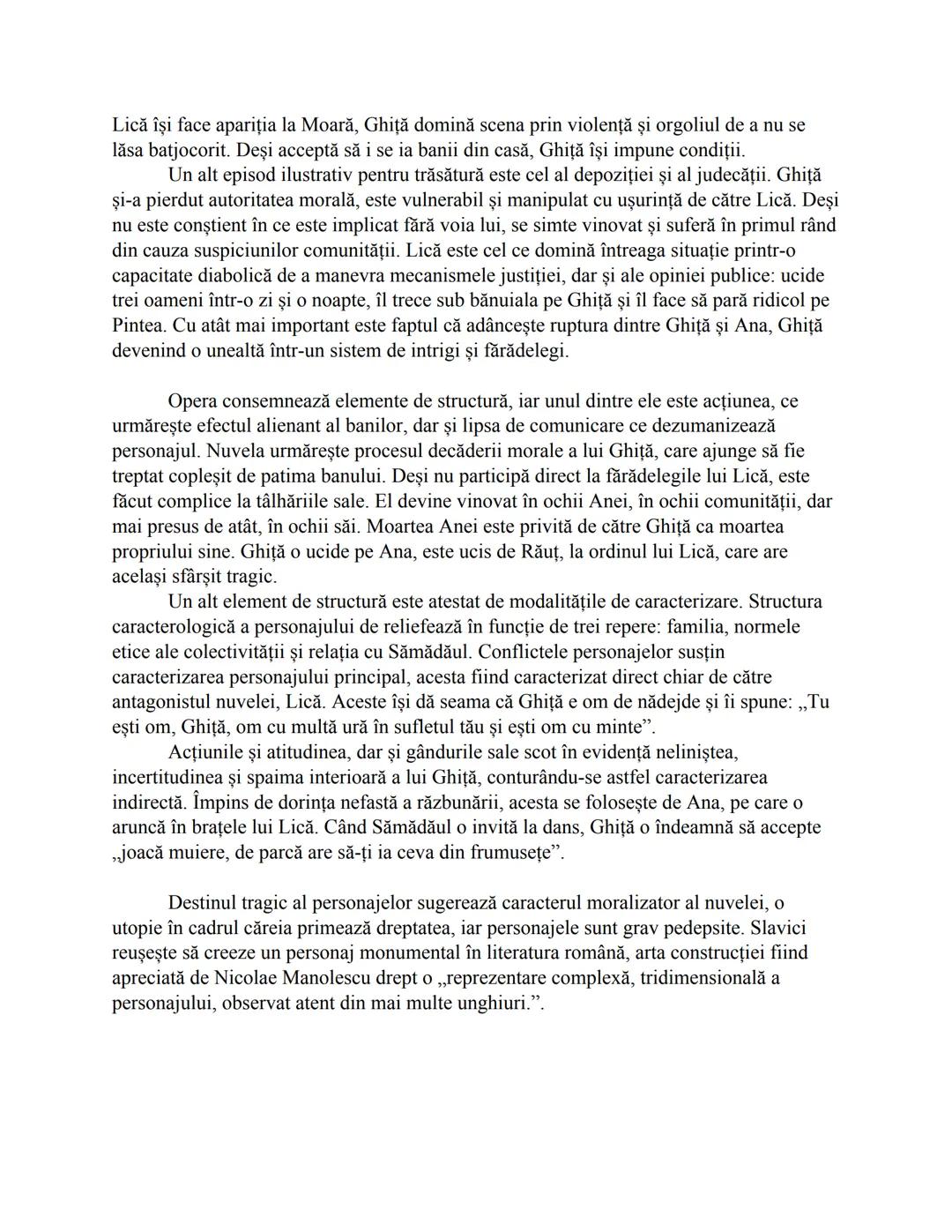 # Moara cu noroc - Caracterizarea lui Ghiță
Conceptul de „personaj literar” poate fi definit ca un tip uman semnificativ, o
individualitate
