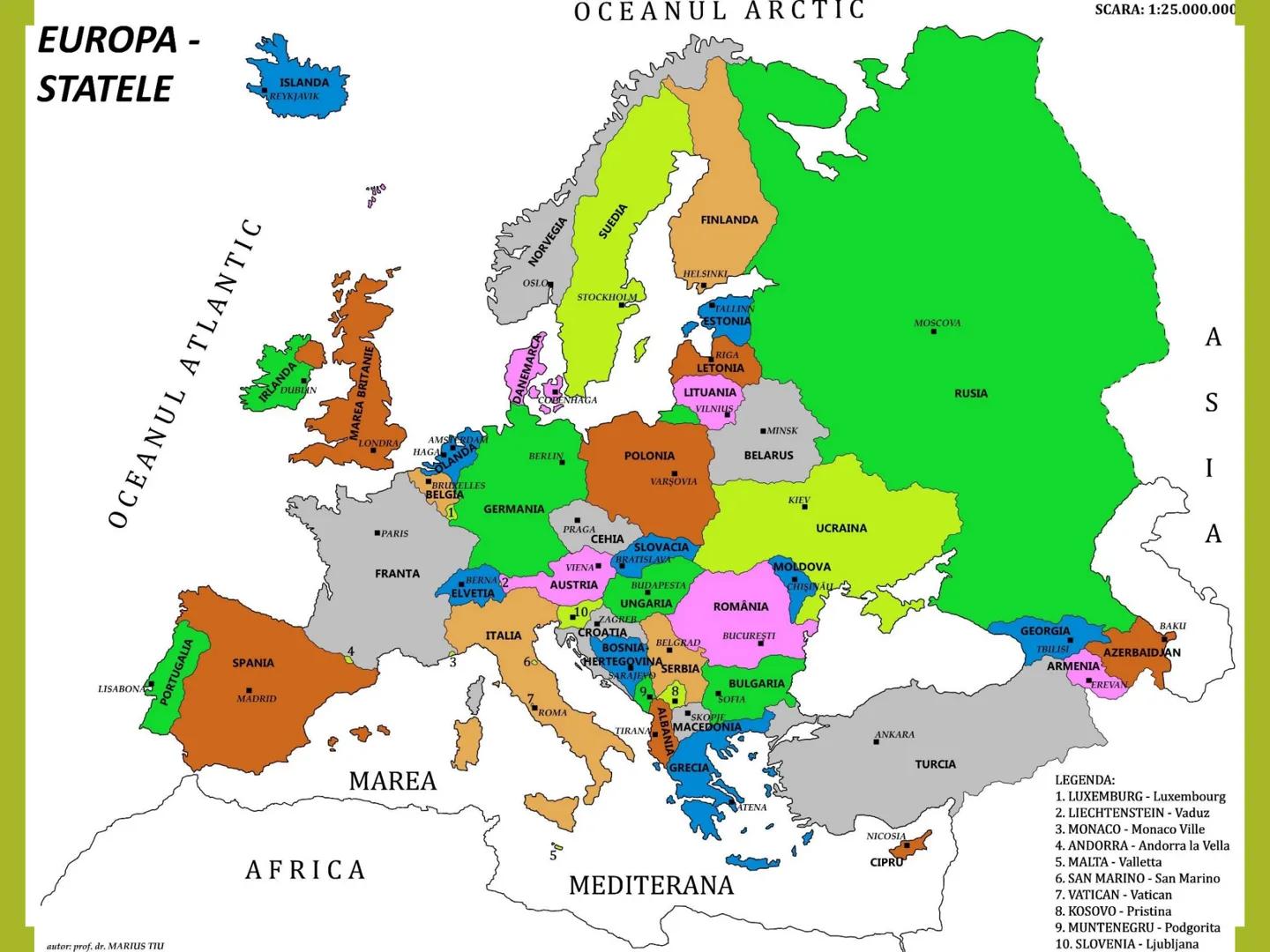 # EUROPA - ROMÂNIA
MATERIAL pentru CLASA a XII-a # EUROPA
STATELE
ISLANDA
REYKJAVIK
OCEANUL ATLANTIC
LISABONA
PORTUGALIA
SPANIA
MAD