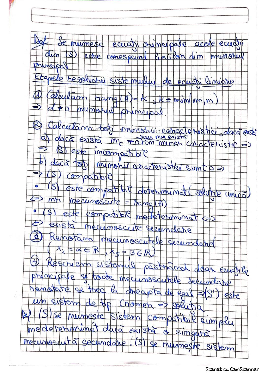 8.01.2025
Sisterme de ecuaţiei limiare
$a_{11} \cdot x_1 + a_{12}x_2 + a_{13}x_3+...+a_{1m}x_m = b_1$
(S) $\begin{cases} a_{21} \cdot x_1