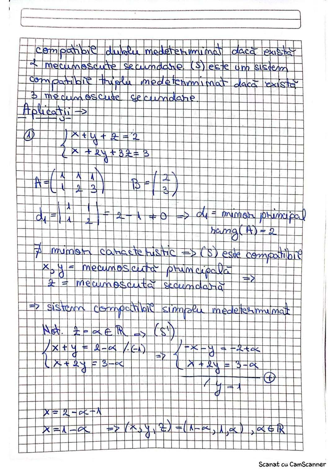 8.01.2025
Sisterme de ecuaţiei limiare
$a_{11} \cdot x_1 + a_{12}x_2 + a_{13}x_3+...+a_{1m}x_m = b_1$
(S) $\begin{cases} a_{21} \cdot x_1