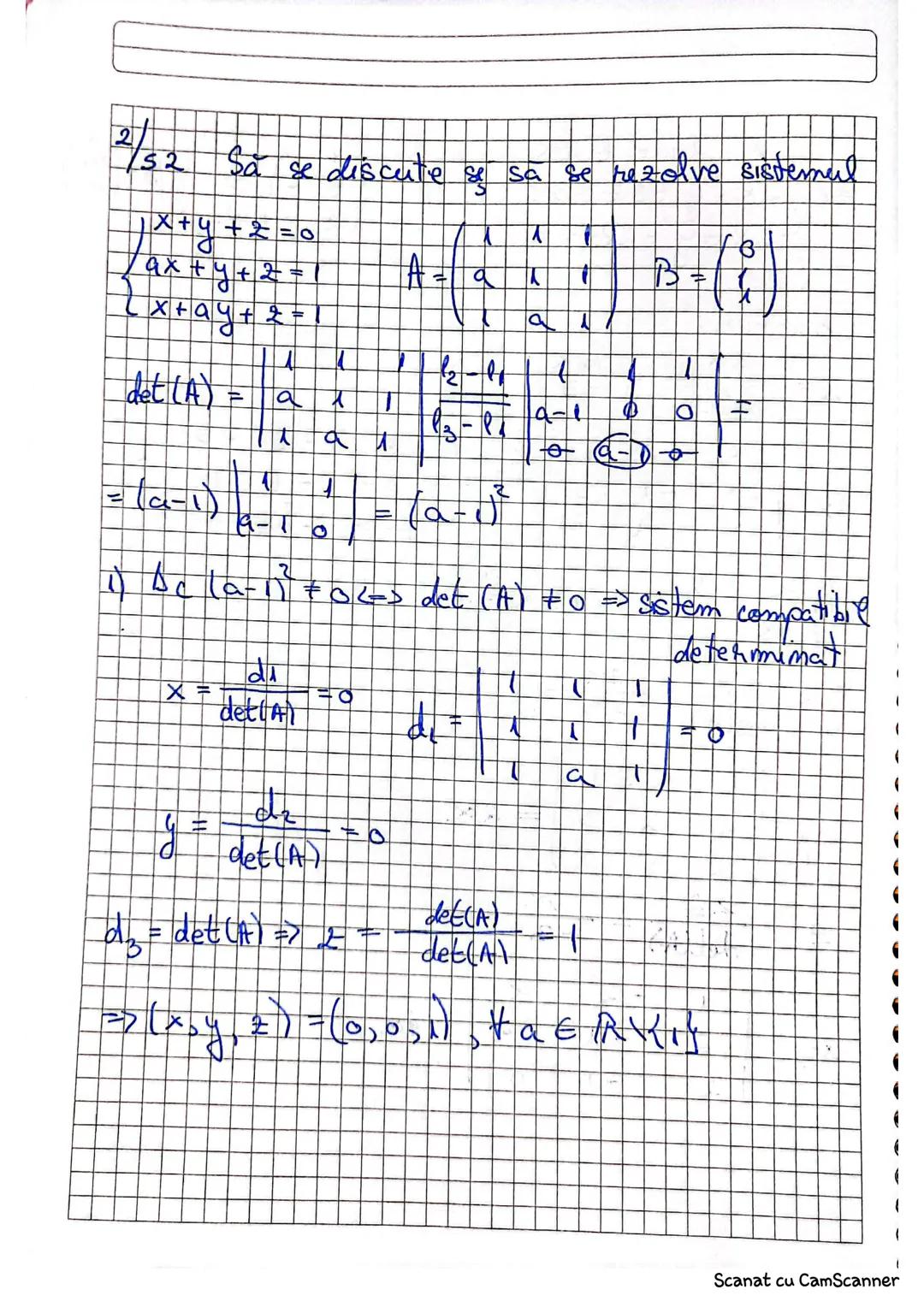 8.01.2025
Sisterme de ecuaţiei limiare
$a_{11} \cdot x_1 + a_{12}x_2 + a_{13}x_3+...+a_{1m}x_m = b_1$
(S) $\begin{cases} a_{21} \cdot x_1