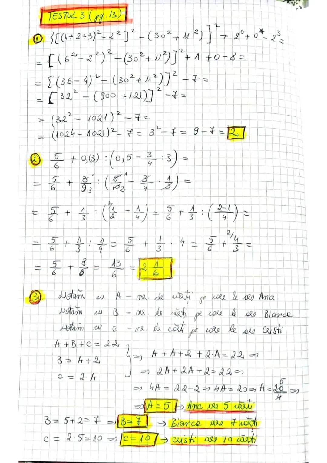 # TESTE INITIALE
dă 1 punct din oficiu. Timp de lucru: 50 de minute.
## TESTUL 1
1. Calculați $(\frac{1}{3} + 0,25) \cdot (1 + \frac{5}{7