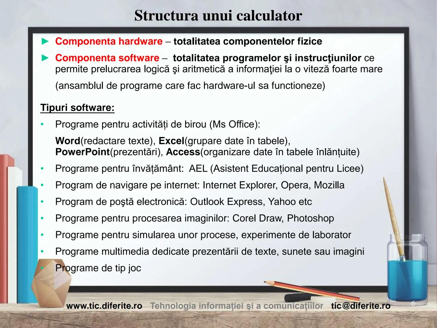 # Structura calculatorului personal
1 Cuprins:
1. Prezentare generală
2. Date. Informaţii. Măsurarea lor
3. Structura unui calculator
4. T
