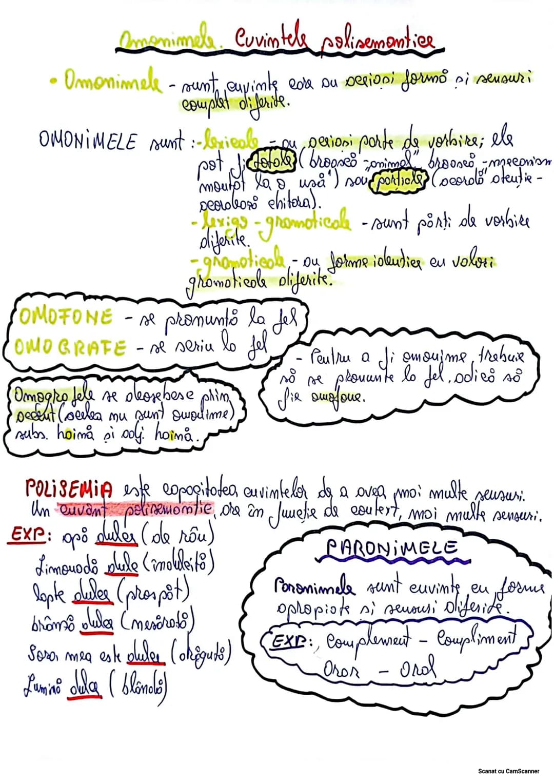 # Amonimele. Cuvintele polisemantice
• Omonimele - sunt cuvinte ede su sezioni forumo si seusuri
complet diferite.
OMONIMELE sunt:-lexical