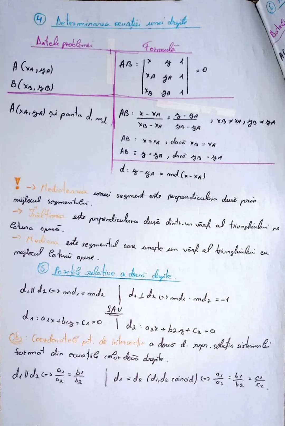# Capitolul: Geometrie analitică
① Distanța dintre docia puncte (Lungimea unui segment)
| Datele problemei | Formula |
|---|---|
| A (XA,